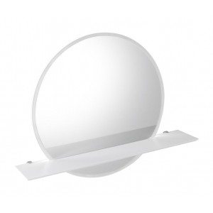 VISO okrągłe lustro z oświetleniem LED, ø 70cm, półką, biały mat