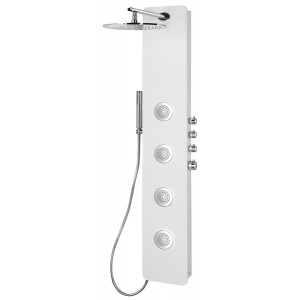 SPIRIT ROUND panel prysznicowy 250x1550mm z baterią termostatyczną, ścienny, biały