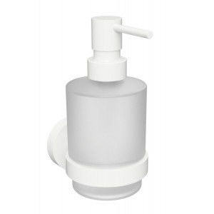 X-ROUND WHITE dozownik mydła 200ml, szkło mleczne, biały mat