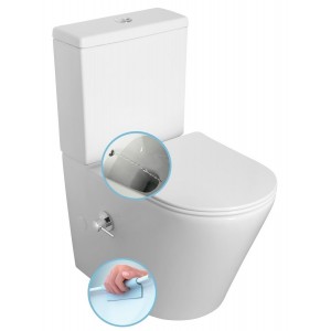 PACO CLEANWASH kompakt WC ze zintegrowaną baterią i prysznicem bidetowym, odpływ poziomy/pionowy, biały