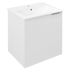 CIRASA szafka pod umywalkę 48x52x39cm, 1 drzwiczki, lewa, biały połysk