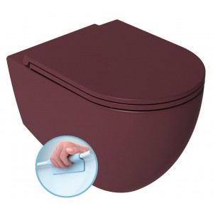 INFINITY miska WC wisząca, Rimless, 36,5x53cm, maroon red mat