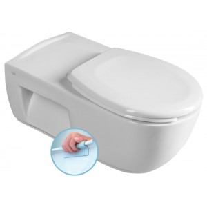 HANDICAP przedłużana misa WC dla niepełnosprawnych, rimless 37x70 cm, biały