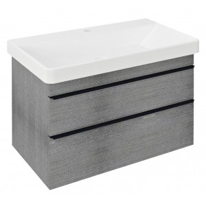 SITIA szafka umywalkowa 75,6x50x44,2cm, 2 szuflady, dąb srebrny