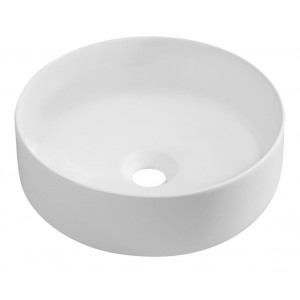 INFINITY ROUND umywalka ceramiczna nablatowa, Ø36cm, biały mat