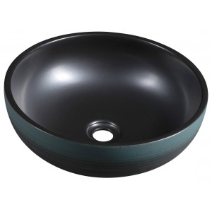 PRIORI umywalka ceramiczna nablatowa Ø 41cm, czarny/zielony