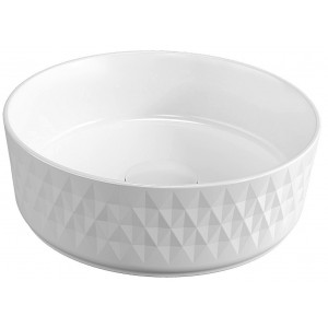 ROMBO umywalka ceramiczna nablatowa, Ø 36cm, biały