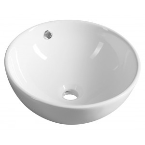 Umywalka ceramiczna nablatowa Ø 38 cm, biały