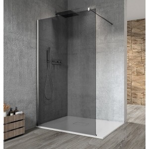 VARIO CHROME jednoczęściowa kabina prysznicowa Walk-In, montaż przy ścianie, szkło dymione, 700 mm