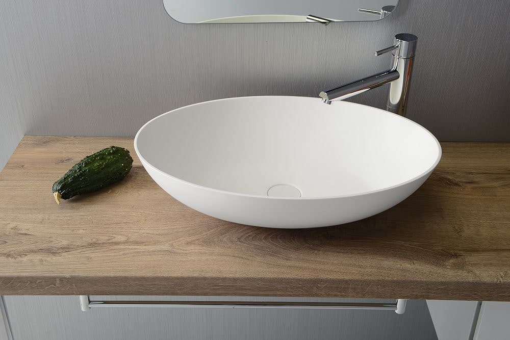 THIN okrągła umywalka 600x400 mm z kompozytu Solid Surface