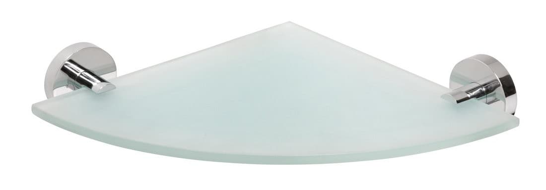 X-ROUND E szklana półka narożna 255x255mm, chrom