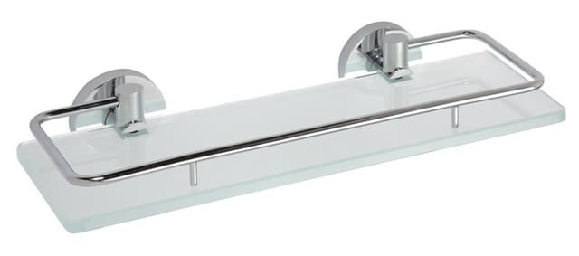 X-ROUND E półka szklana z relingiem 600x130mm, chrom