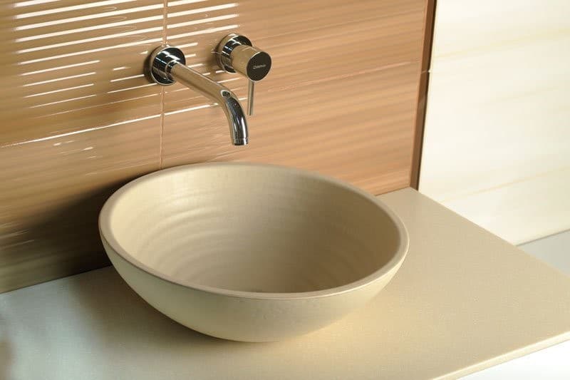 Umywalka ceramiczna ATTILA 44 cm, okrągła w kości słoniowej