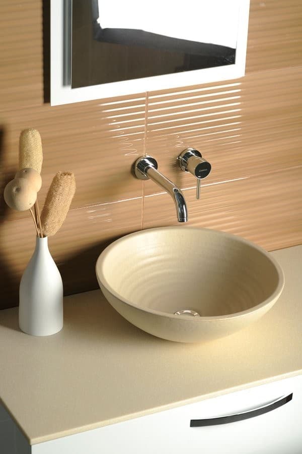 Umywalka ceramiczna ATTILA 44 cm, okrągła w kości słoniowej