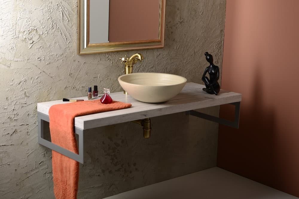 Umywalka ceramiczna ATTILA 44 cm, okrągła w kości słoniowej