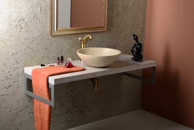 Umywalka ceramiczna ATTILA 44 cm, okrągła w kości słoniowej