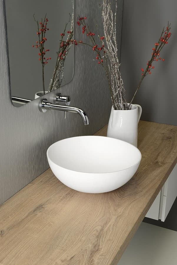 THIN umywalka nablatowa okrągła 390x145mm matowa
