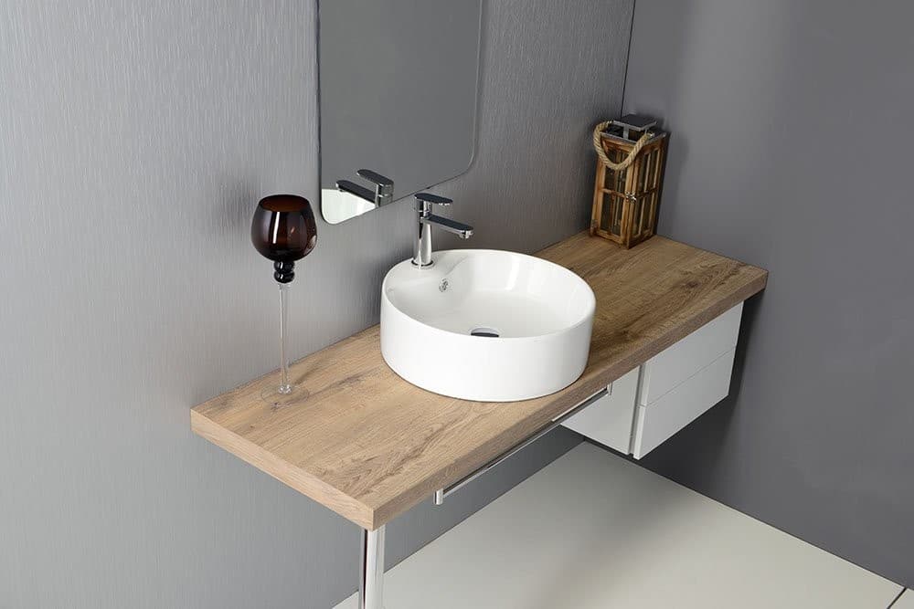 YAKARTA umywalka ceramiczna nablatowa, średnica 46cm
