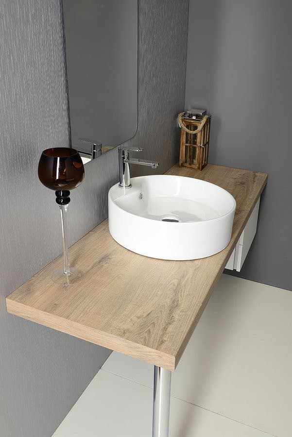 YAKARTA umywalka ceramiczna nablatowa, średnica 46cm