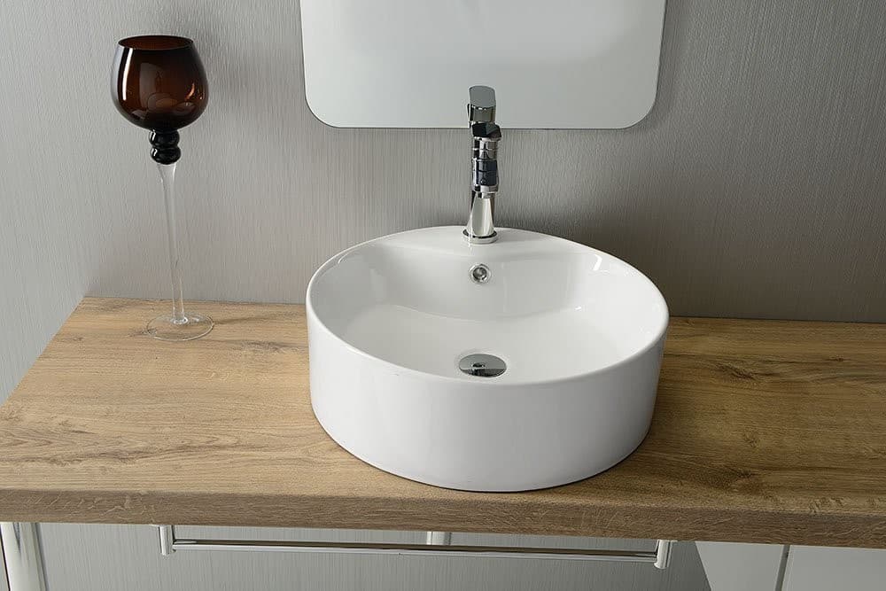 YAKARTA umywalka ceramiczna nablatowa, średnica 46cm
