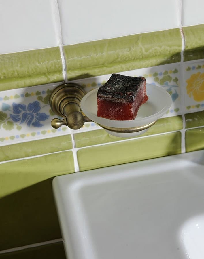 DIAMOND mydelniczka szklana, brązowa