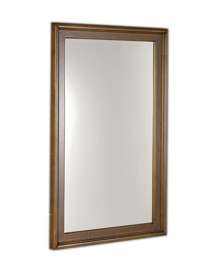 RETRO lustro prostokątne 70x115cm bukowe