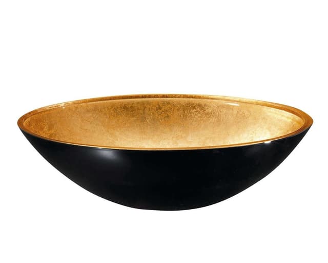 MURANO BLACK-GOLD umywalka szklana okrągła 40x14cm