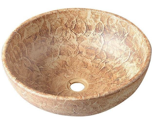 Umywalka ceramiczna PRIORI 42cm okrągła brązowa z wzorem