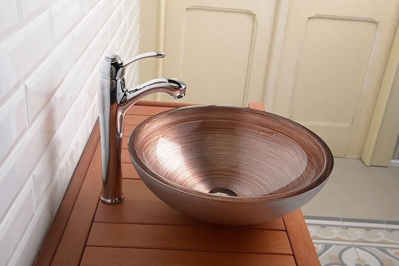 MURANO umywalka szklana okrągła 40x14 cm Wenge
