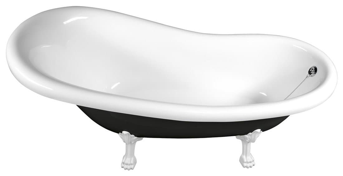 RETRO wanna wolnostojąca 158x73 cm, biała z nogami