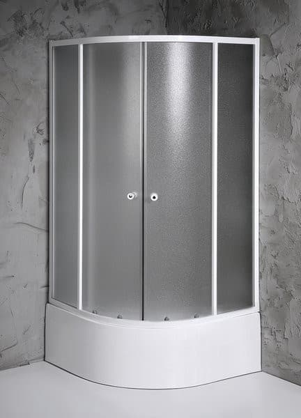 ARLEN kabina prysznicowa półokrągła 800x800mm szkło BRICK