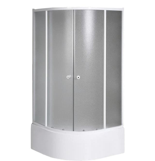 ARLEN kabina prysznicowa półokrągła 800x800mm szkło BRICK