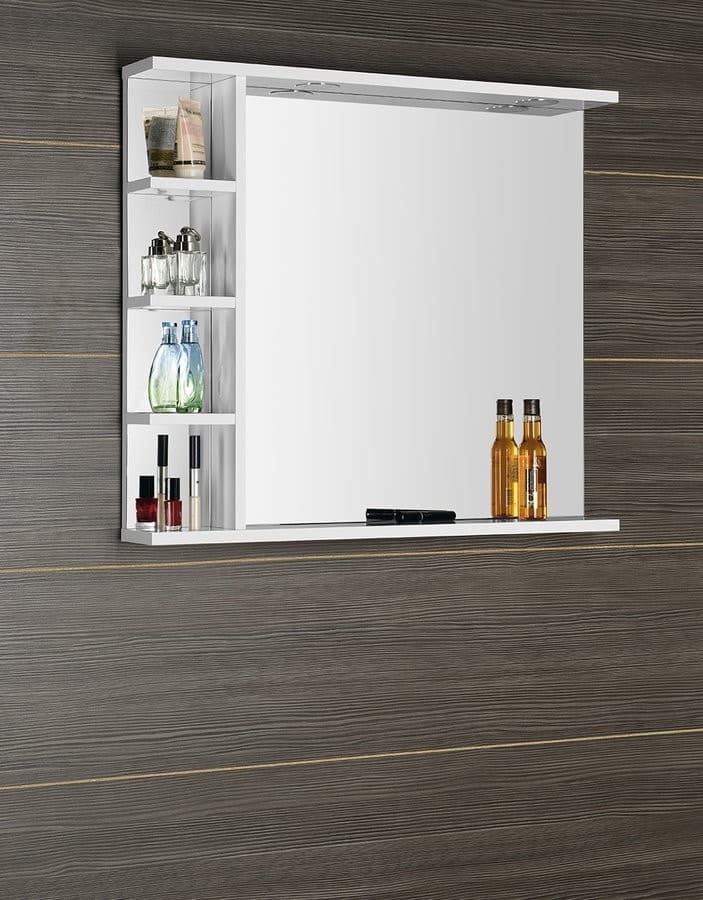 KORIN LED lustro z oświetleniem i półkami 80x70cm