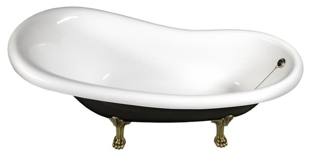 RETRO wanna wolnostojąca 158x73x72cm z brązowymi nogami