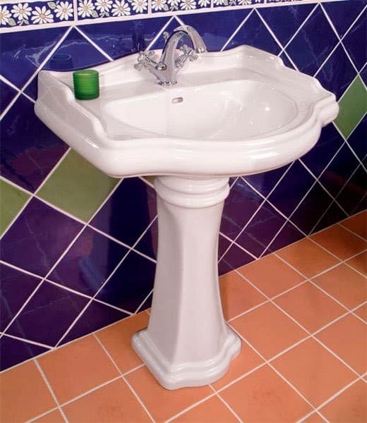 RETRO umywalka ceramiczna 69x52 cm, 3 otwory na baterię