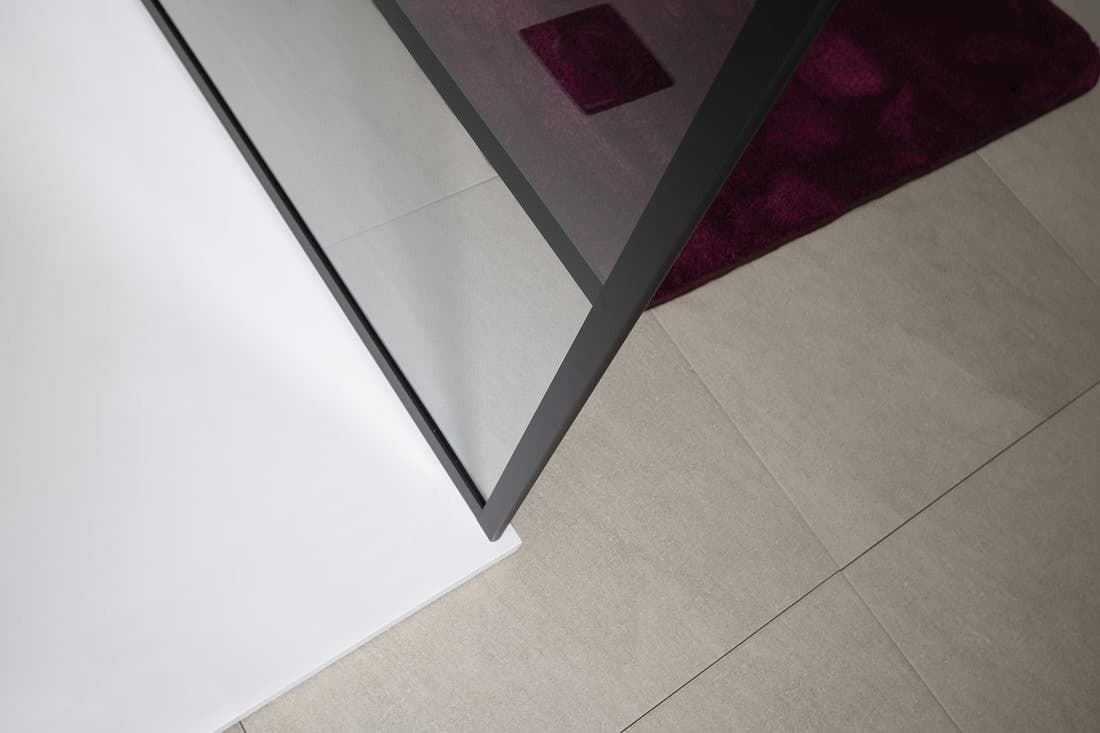 CURE BLACK walk-in 900 mm, kabina prysznicowa czarna mat