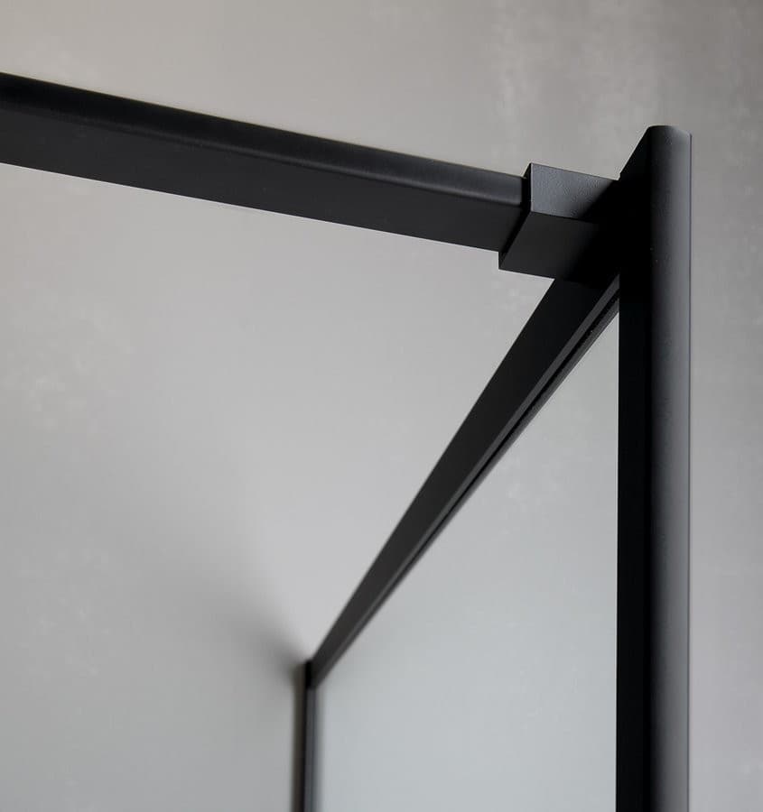 CURE BLACK walk-in 900 mm, kabina prysznicowa czarna mat