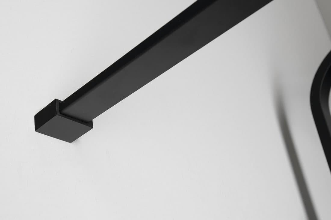 CURE BLACK walk-in 900 mm, kabina prysznicowa czarna mat