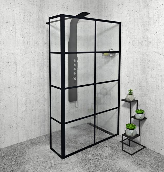 CURE BLACK półprzezroczysta kabina prysznicowa 1200 mm matowa