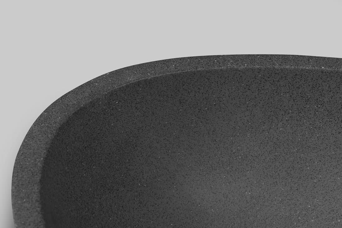PUNC umywalka betonowa z korkiem 53x39 cm czarny granit