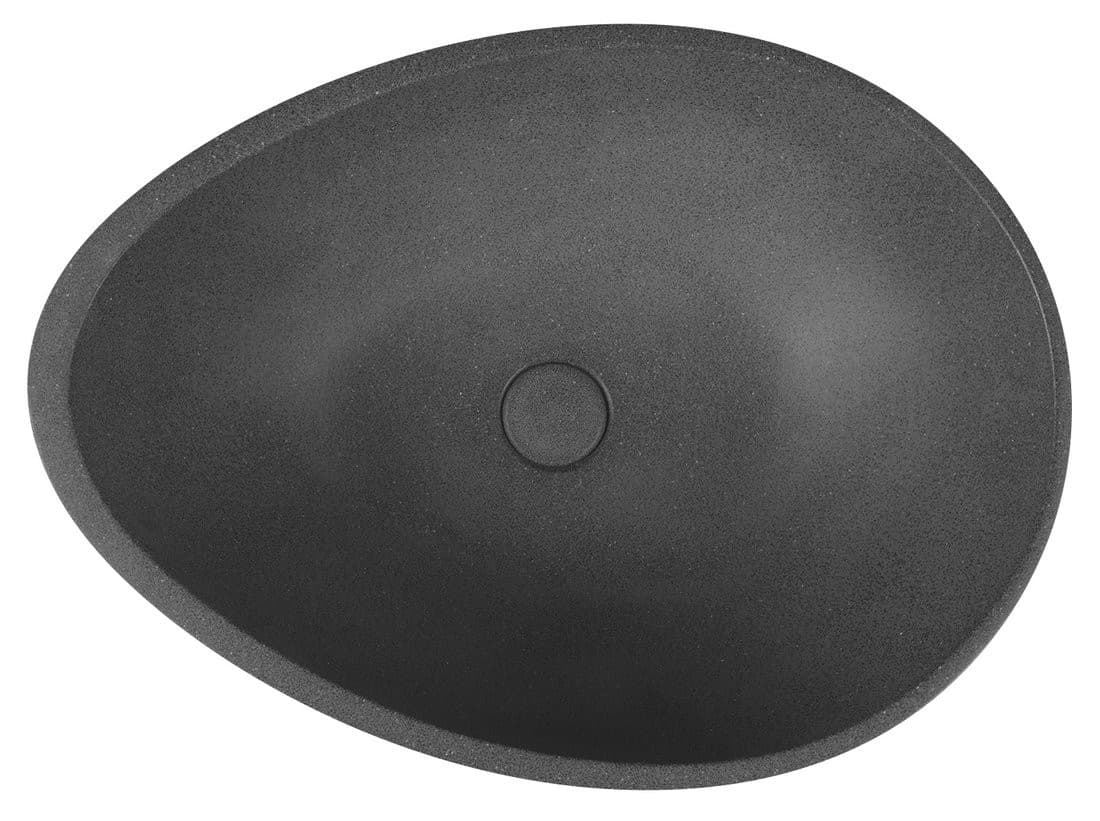 PUNC umywalka betonowa z korkiem 53x39 cm czarny granit