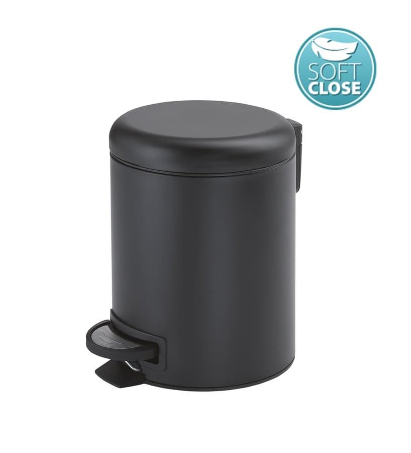 POTTY kosz na śmieci 3l, Soft Close, czarny mat