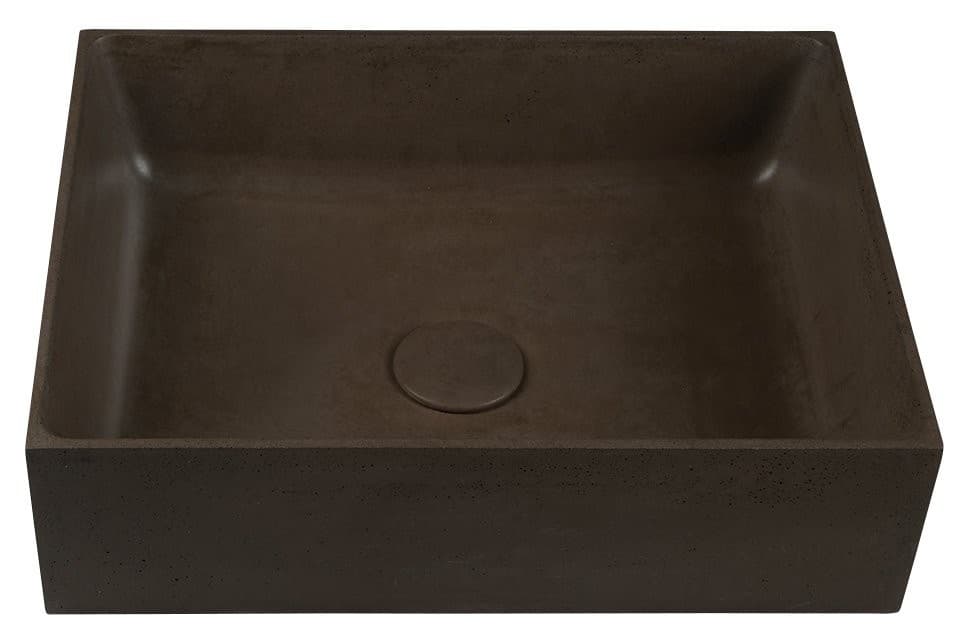 FORMIGO umywalka betonowa 47,5x13x36,5 cm ciemny brąz