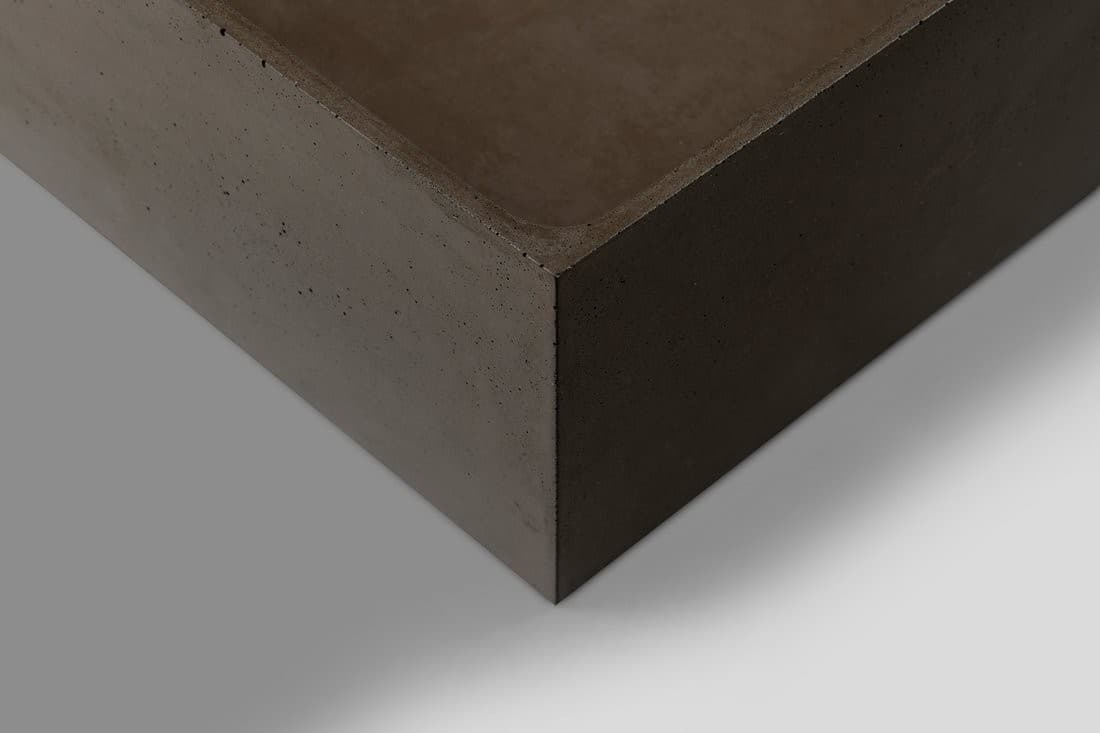 FORMIGO umywalka betonowa 47,5x13x36,5 cm ciemny brąz