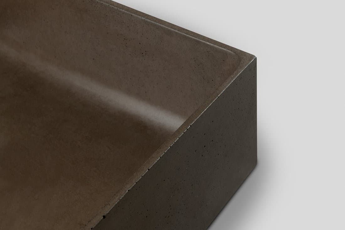 FORMIGO umywalka betonowa 47,5x13x36,5 cm ciemny brąz