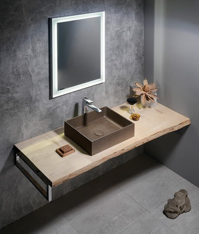FORMIGO umywalka betonowa 47,5x13x36,5 cm ciemny brąz