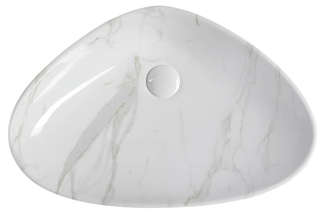 DALMA umywalka ceramiczna 58,5x39 cm w efekt marmuru