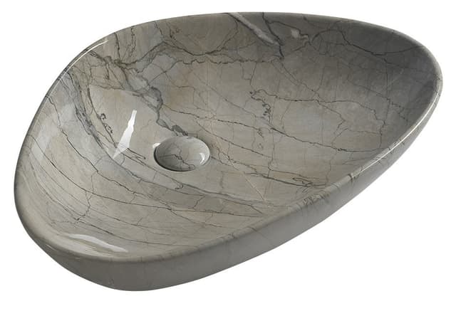 DALMA umywalka ceramiczna 58,5x39 cm w kolorze grigio