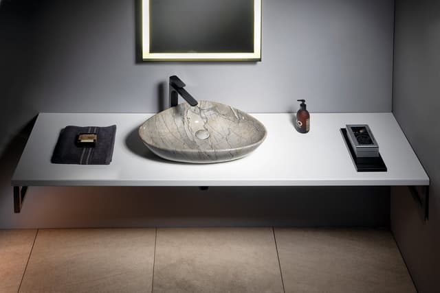 DALMA umywalka ceramiczna 58,5x39 cm w kolorze grigio