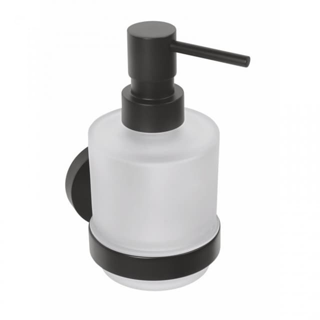 DARK dozownik mydła 200ml, szkło mleczne, czarny